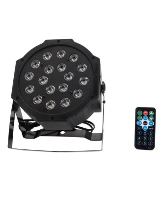 24W 18-RGB LED Auto / Voice Control DMX512 High Brightness Mini Stage Lamp (AC 100-240V) Black *4