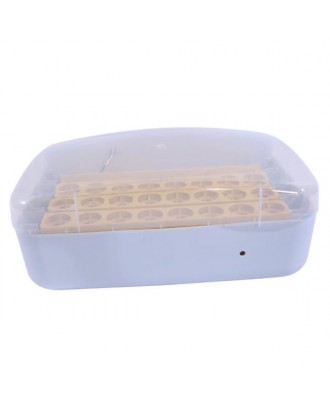 [US-W]32-Egg Practical Fully Automatic Poultry Incubator with Egg Candler US Standard Yellow & & White & T