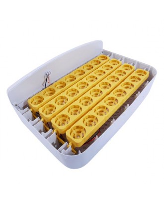 [US-W]32-Egg Practical Fully Automatic Poultry Incubator with Egg Candler US Standard Yellow & & White & T