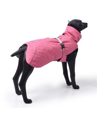 New Style Dog Winter Jacket with Waterproof Warm Polyester Filling Fabric-（pink ，size 2XL））