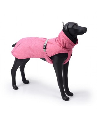 New Style Dog Winter Jacket with Waterproof Warm Polyester Filling Fabric-（pink, size M）