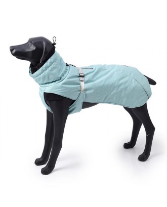 New Style Dog Winter Jacket with Waterproof Warm Polyester Filling Fabric-（blue ，size 2XL）