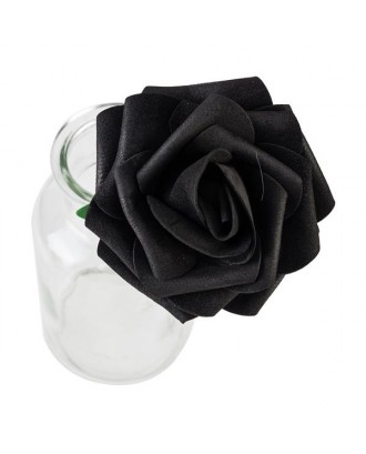 50pcs PE Foam Rose Flower Black