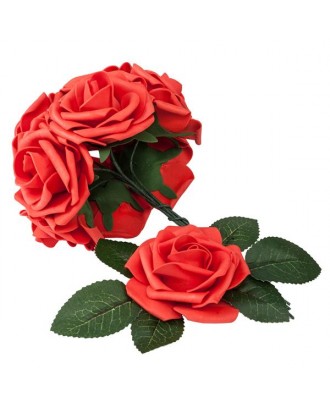 50pcs PE Foam Rose Flower Red