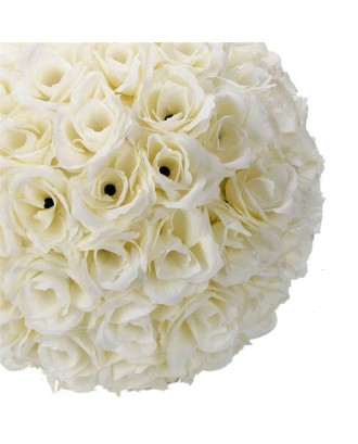 10Pcs 25CM Flower Balls Wedding Decoration Ivory White