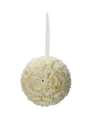 5Pcs 25CM Flower Balls Wedding Decoration Ivory White