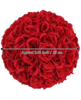 5Pcs 25CM Flower Balls Wedding Decoration Wine Red