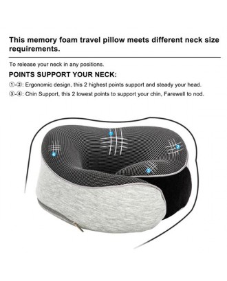 [US-W]Functional Neck Pillow SN-FC583 Hook and Loop Fastener Grey